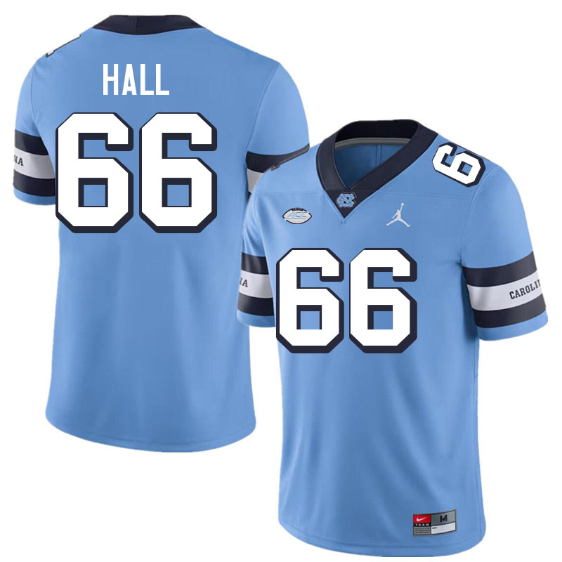 #66 Jordan Hall North Carolina Tar Heels College Football Jersey Stitched-Retro Blue